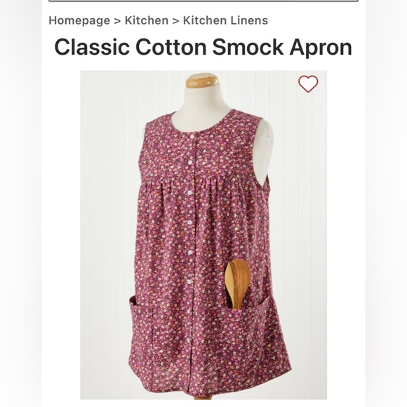 Vermont Country Classic Cotton Smock Top Apron Top-Floral-Button Up - Picture 1 of 9